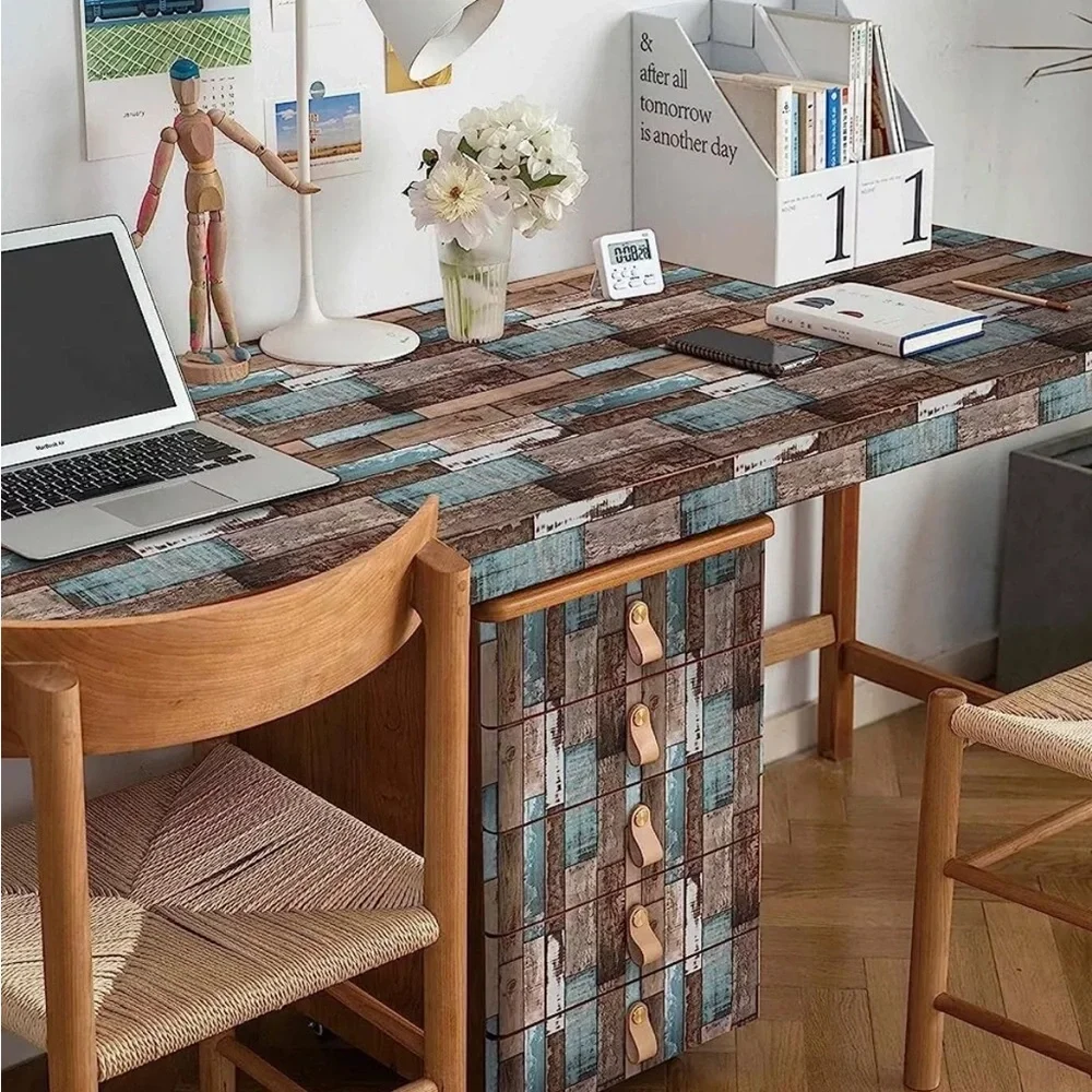 Wood Plank Wallpaper Peel & Stick Self Adhesive Removable Shiplap Distressed 1 R